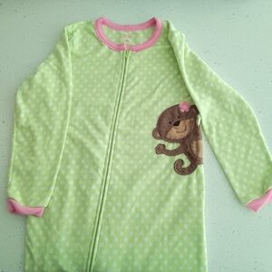 Carter's Green Fleece Footed Pajamas Size 4T